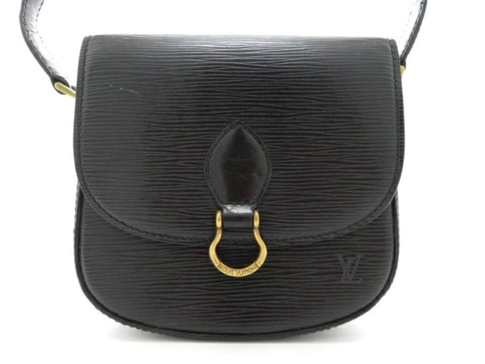 LOUIS VUITTON Saint Cloud Shoulder Bag Epi Leather Creel Black
